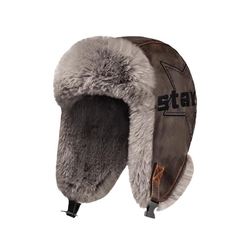 Pălărie Lei Feng Bărbați Iarnă Catifea Căldură Ciclism Mașină electrică Steaua în cinci colțuri Protecție împotriva frigului Nord-Est Pălărie din piele din bumbac Iarnă