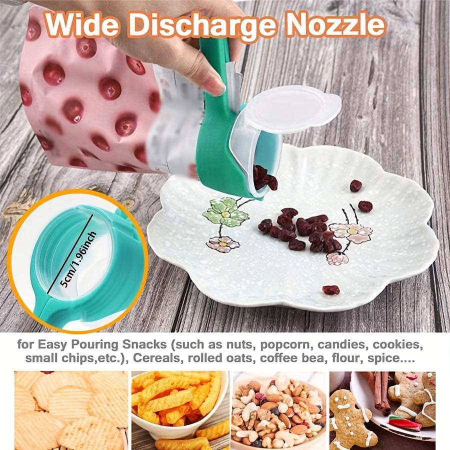 Bag Clips for Food Food Storage Sealing Clips with Pour Spouts Kitchen Chip Bag Clips Plastic Cap Sealer Clip Kitchen Storage