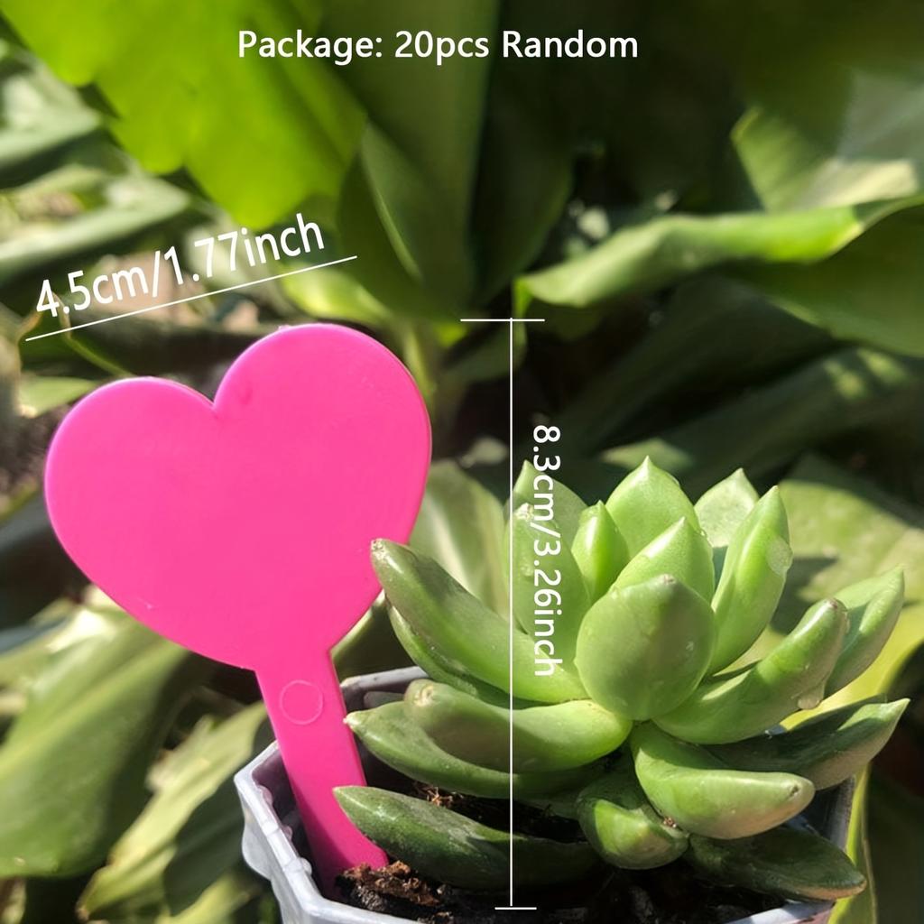20pcs-Plastic inserted ground plant and flower labels, outdoor garden plant labels, reusable plant labels-random color