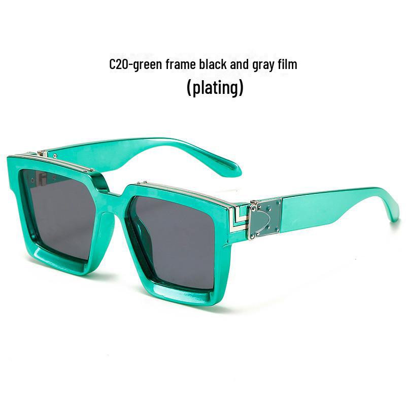 New Cross-Border Large Square Frame Sunglasses for Men & Women - Fashionable Street Style