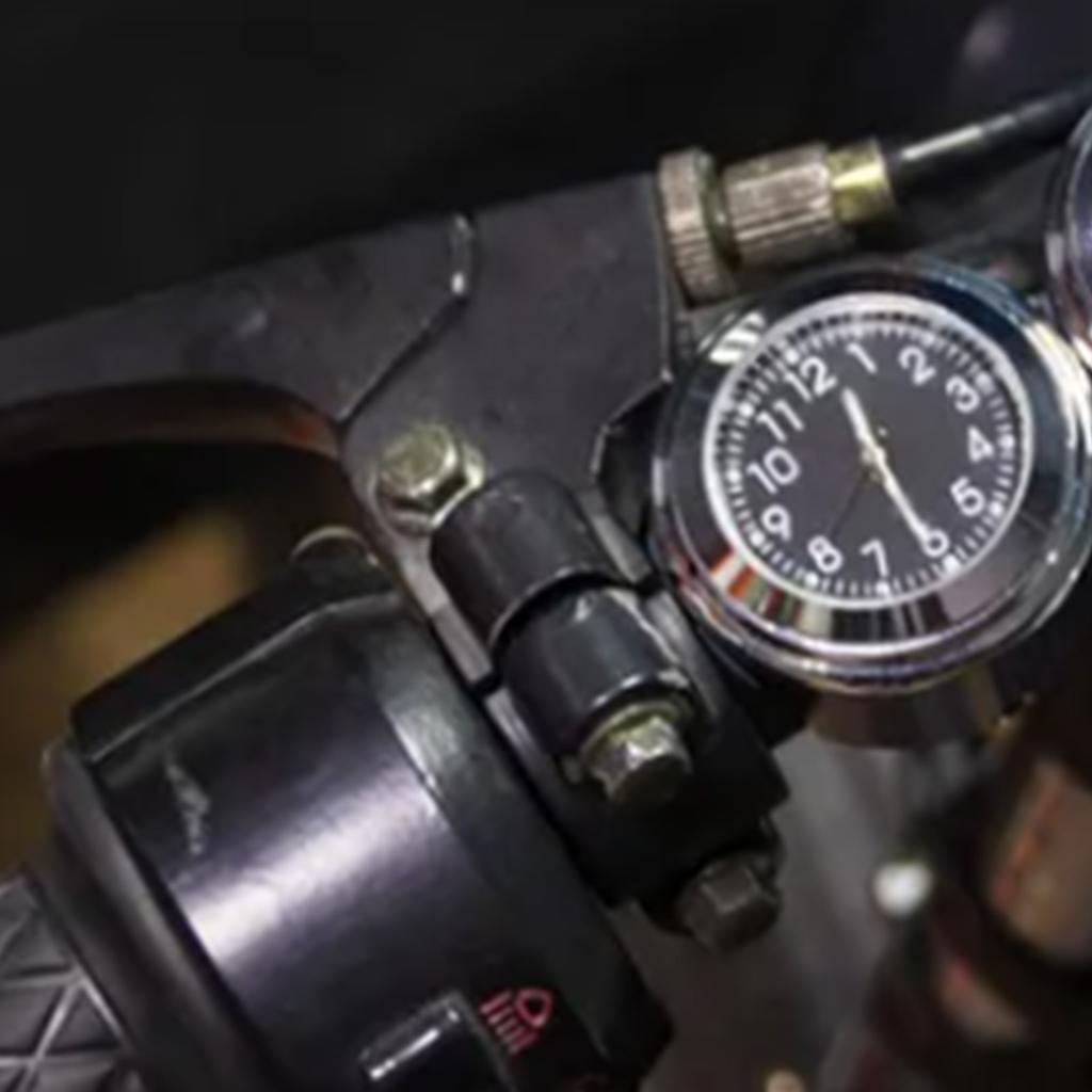 Motorcycle Handlebar Clock Chrome Plating Precise Time Waterproof Aluminium Alloy Handlebar Mount