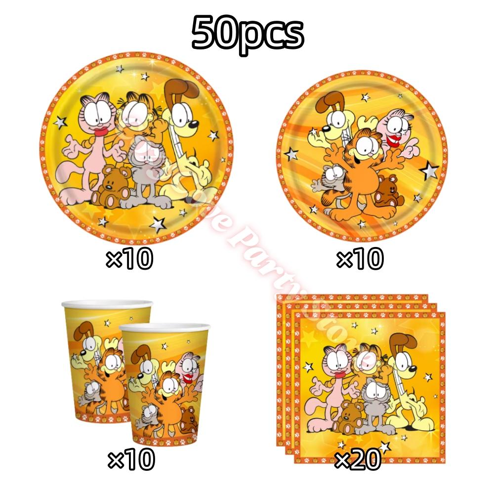 Articoli Decorativi per Festa di Compleanno Gatto Carino Stoviglie Topper per Torta Palloncini G-Garfieldes Stendardo Sfondo Festa per Bebè Bomboniere per Feste Bambini