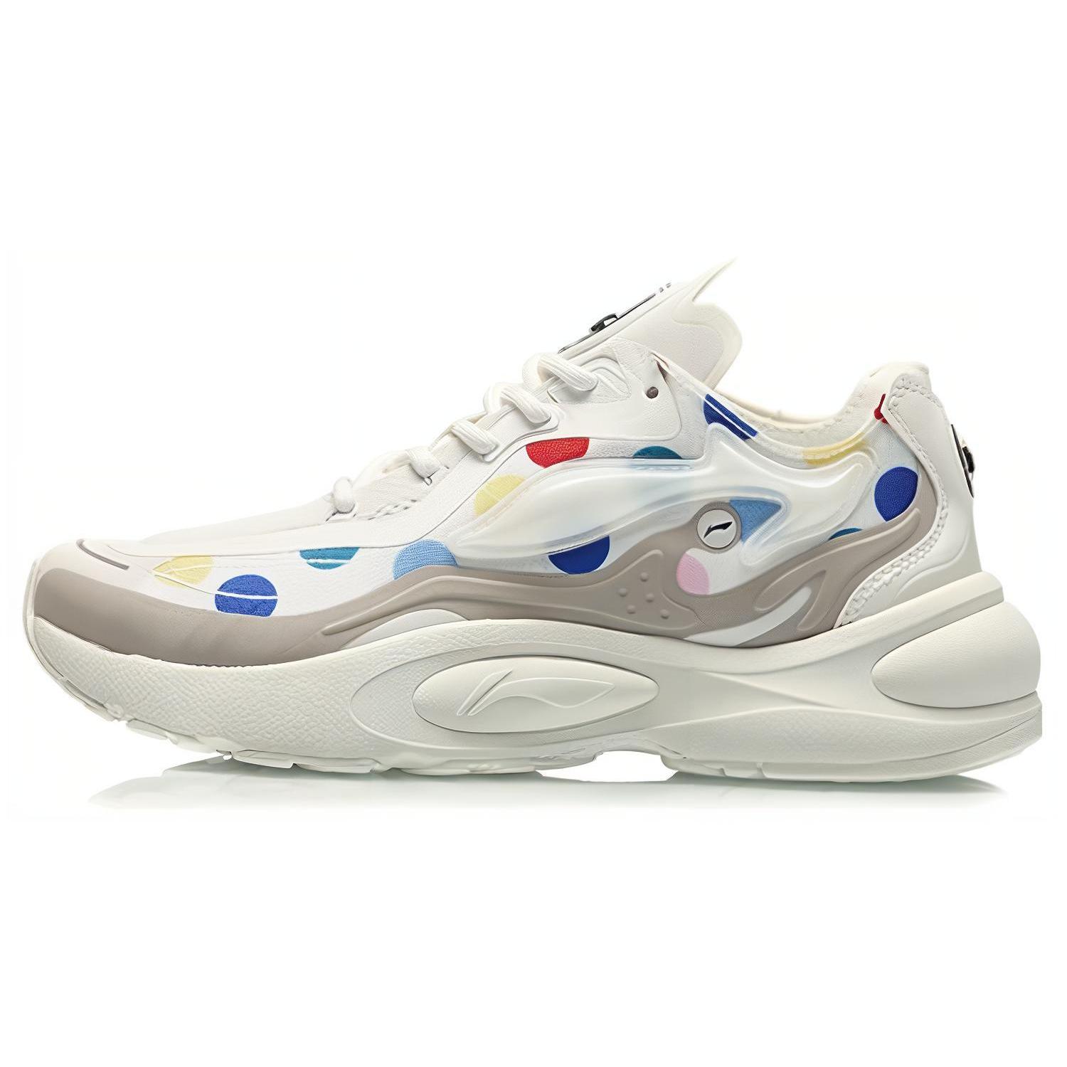 

LiNing Амортизирующая Поддержка Износостойкие Легкие Нескользящие Низкие Кроссовки для Бега Женские Разноцветные в Горошек 39