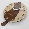 Shiba Inu Brown Wall Clock with Pendulum, Wooden Design, Quiet, Natural, Stylish, Dog Lover's Gift, Dog Motif, Nordic Style, Cute, Wagging Tail
