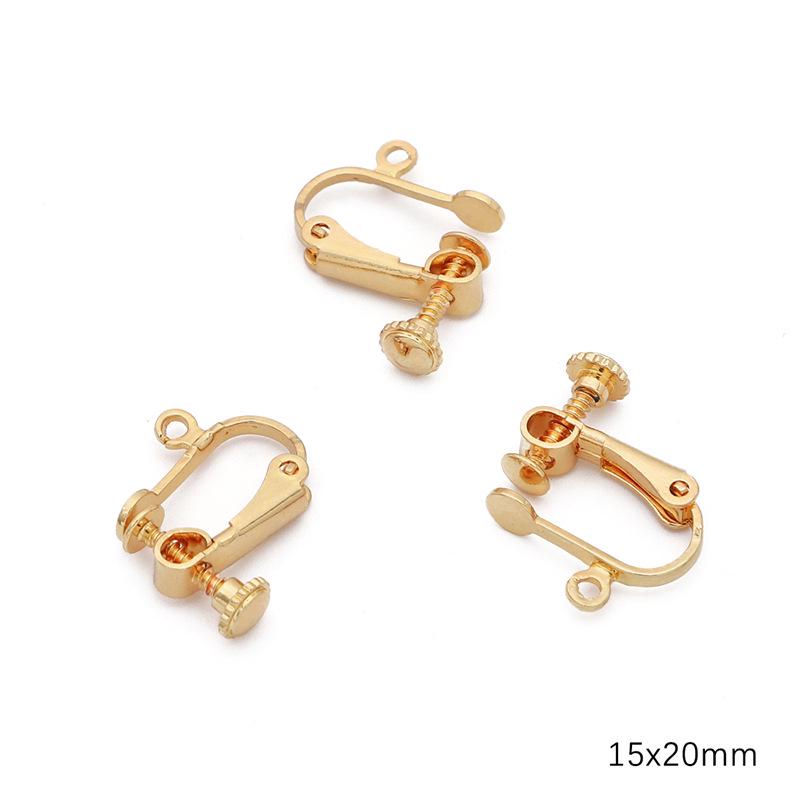 Spiralne klipsy na uszy z wiszącymi kółkami dla nieprzekłutych uszu, wzór żaby, platerowane miedzią 14K/18K, zachowujące kolor, akcesoria do biżuterii DIY