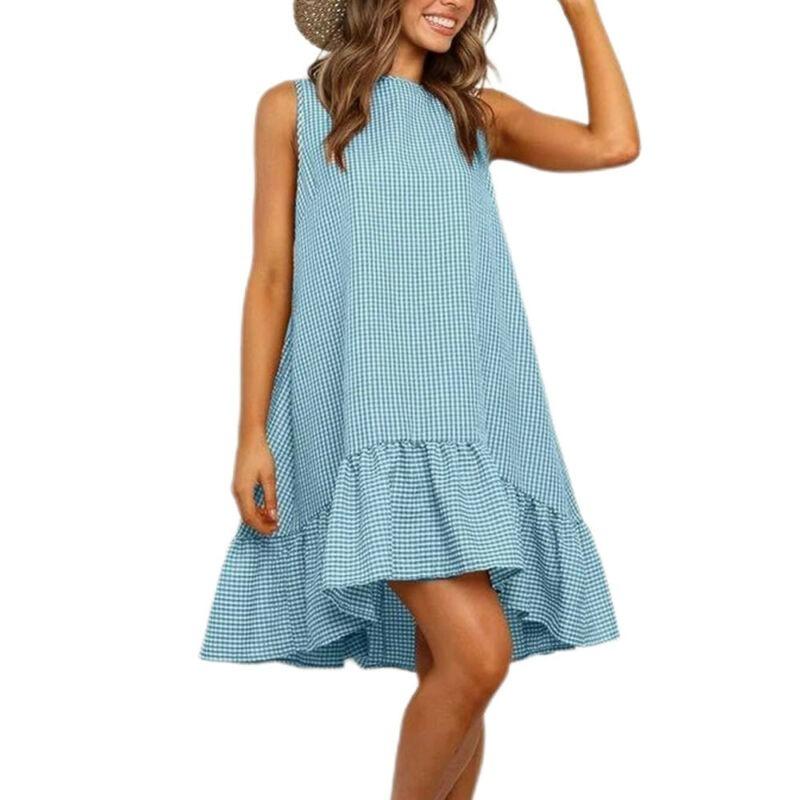crew neck sleeveless dress