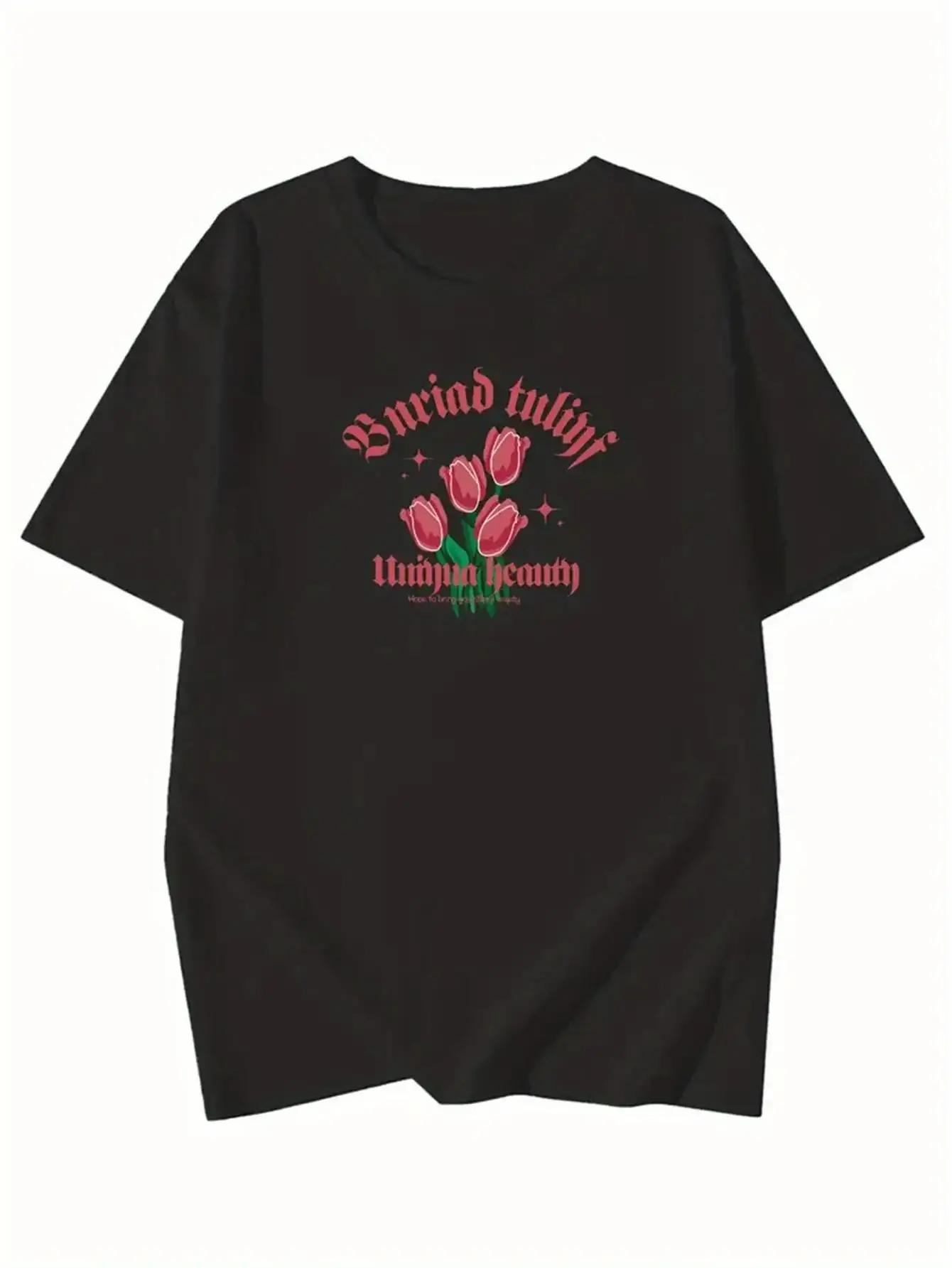 Floral Tulip Print T-shirt L