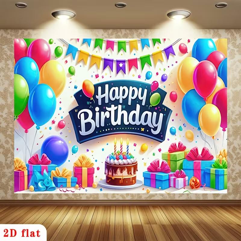 

2D Kids Bright Confetti Birthday Party Photo Booth Banner 47.2x31.5inch/120*80cm