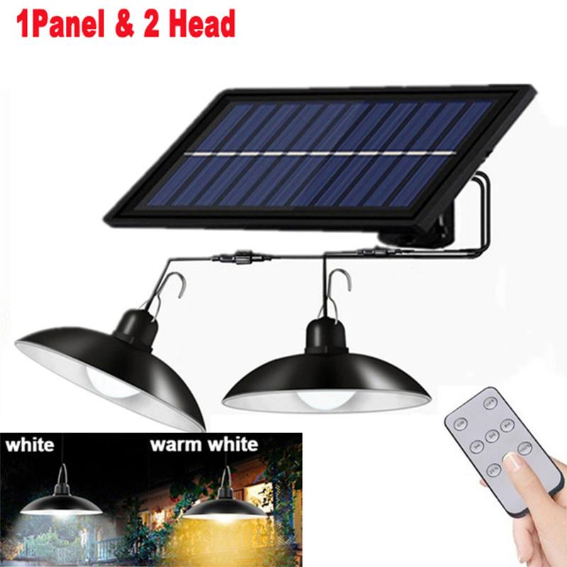 2 Solar Chandeliers Outdoor Waterproof 60LED Solar Lights with Remote Control Switch Lighting, Used for Garden Floodlights, Courtyard Street Lights