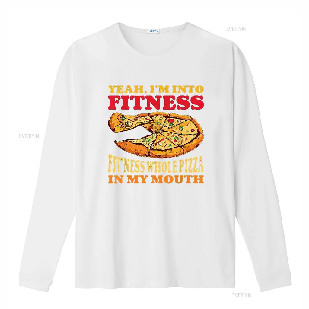 Mens I M Into Fitness Whole Pizza In My Mouth Funny Gym Lover T Shirt Black Vintage Washed Graphic Fashion Stretched