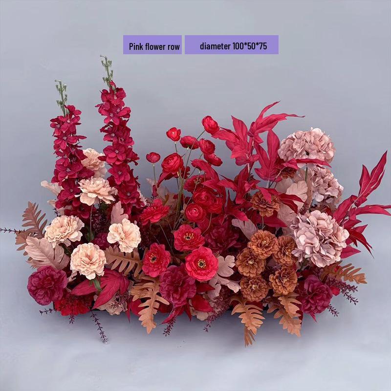 Champagne Aisle Flower Row for Chinese Wedding Stage Decor - Artificial Wedding Flowers