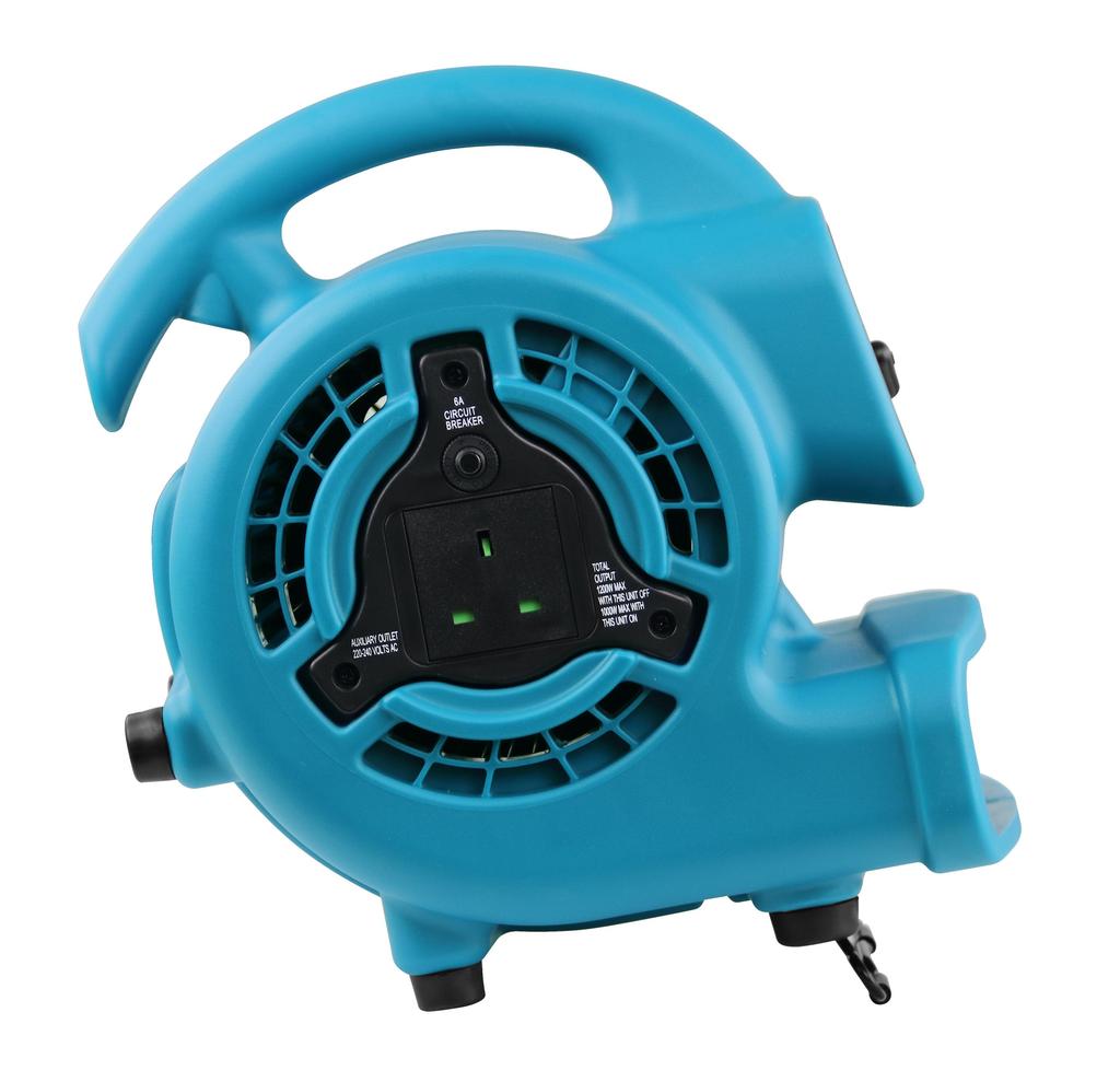 Vloerblazer XPOWER P-80A Mighty Air Mover met Stopcontacten, Tapijtdroger, Vloerdroger 3 snelheidsinstellingen, 4-hoek droogposities