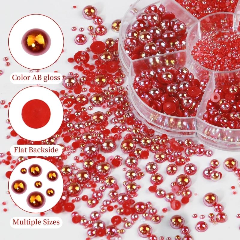 Elegant and Modern Resin Half Beads Nail Art Craft Personalized Nails DIY Decoration for Special Occasions