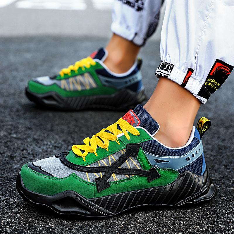 

Europe Station Popular Four Seasons Men s Shoes Green Daddy Shoes Trend ins Wind Arrow Shoes Fashion Low Top Board Shoes 39