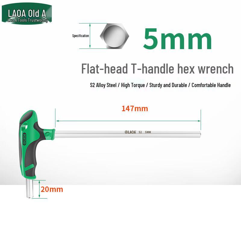 LAOA T-Handle Flat Head Hex Wrench