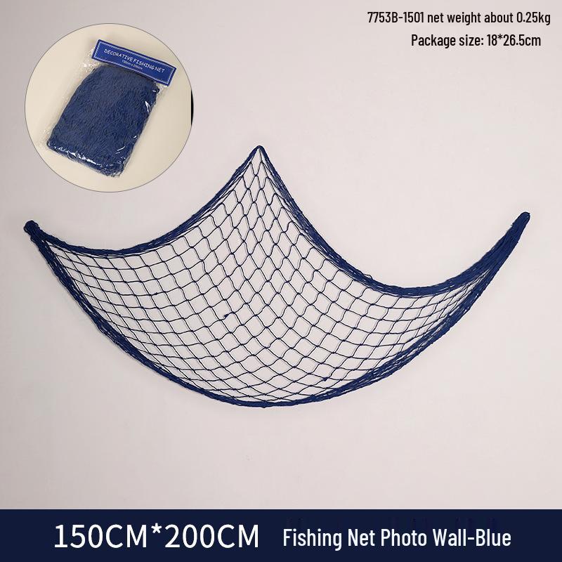 Mittelmeer-Baumwollgarn-Fischernetz-Wanddekoration für DIY-Fotoausstellungen & Aquarium-Atmosphäre