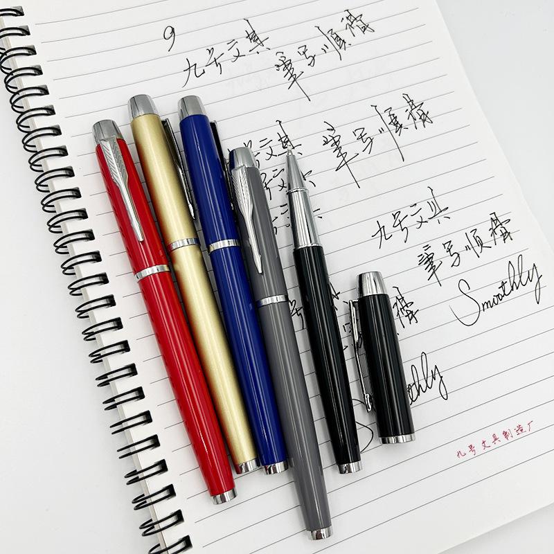 Black Metal Signature Gel Pen with Custom Logo Engraving