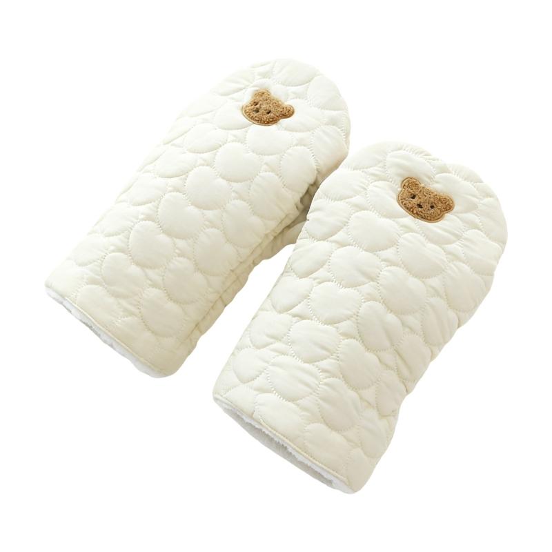 

Cold Season Infant Carriage Mittens Warm Glove Offering Wind Resistance Warmth and Easy Attachment for Parents бежевий