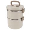 Insulated Food Container 304 Stainless Steel PP Stackable Portable Round Bento Lunch Box with Spoons for School Office