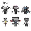 Skibidi Toilet 6pcs Character Assembling Building Blocks Toys Children Gift
