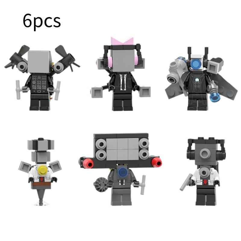 Skibidi Toilet 6pcs Character Assembling Building Blocks Toys Children Gift