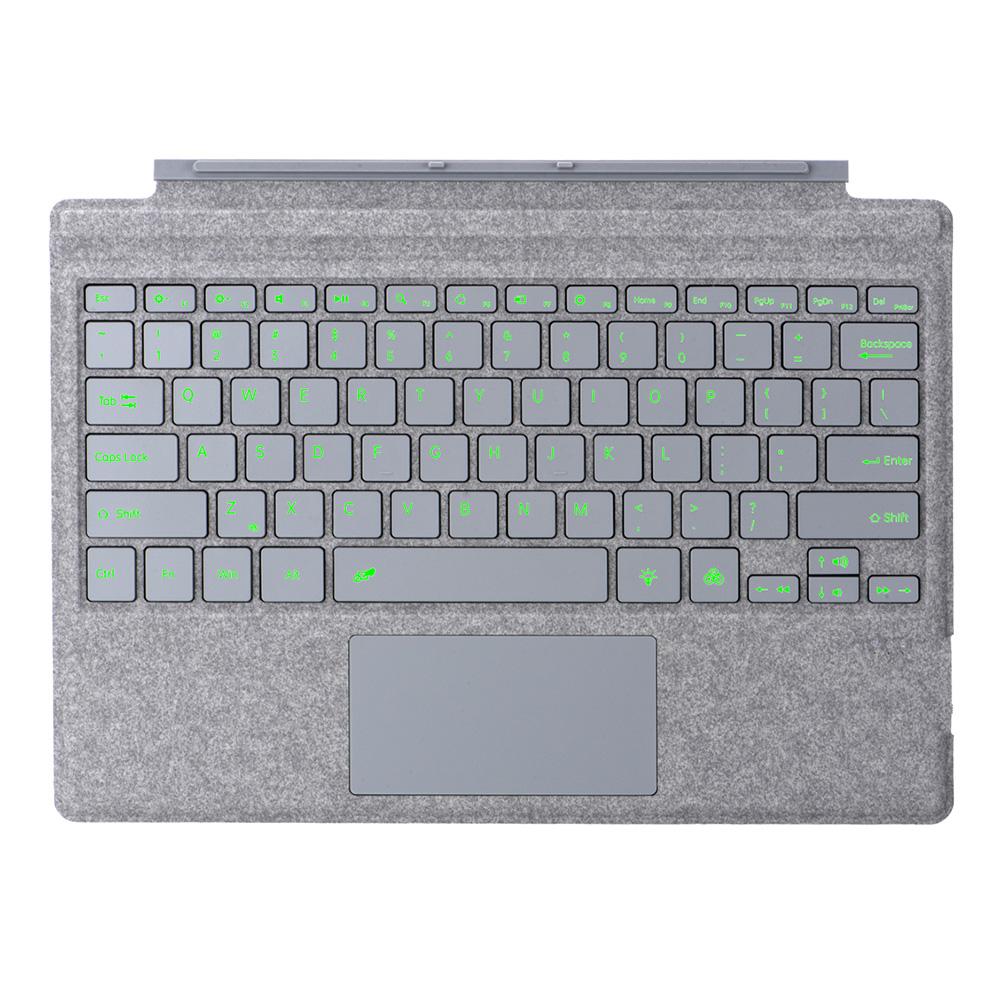 

1089D For Microsoft Surface Pro 7+/7/6/5/4/3 Colorful Backlit Tablet Bluetooth-compatible Keyboard with Touchpad Light Grey
