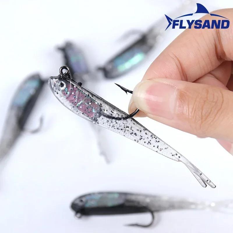 10Pcs Soft Minnow Fishing Lures Silicone Baits 7.5cm 6.5g Crankbait with Hooks Versatile Tackle Accessory