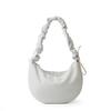 New high-end soft waxy texture pleated dumpling bag casual messenger bag women's large capacity shoulder armpit bag