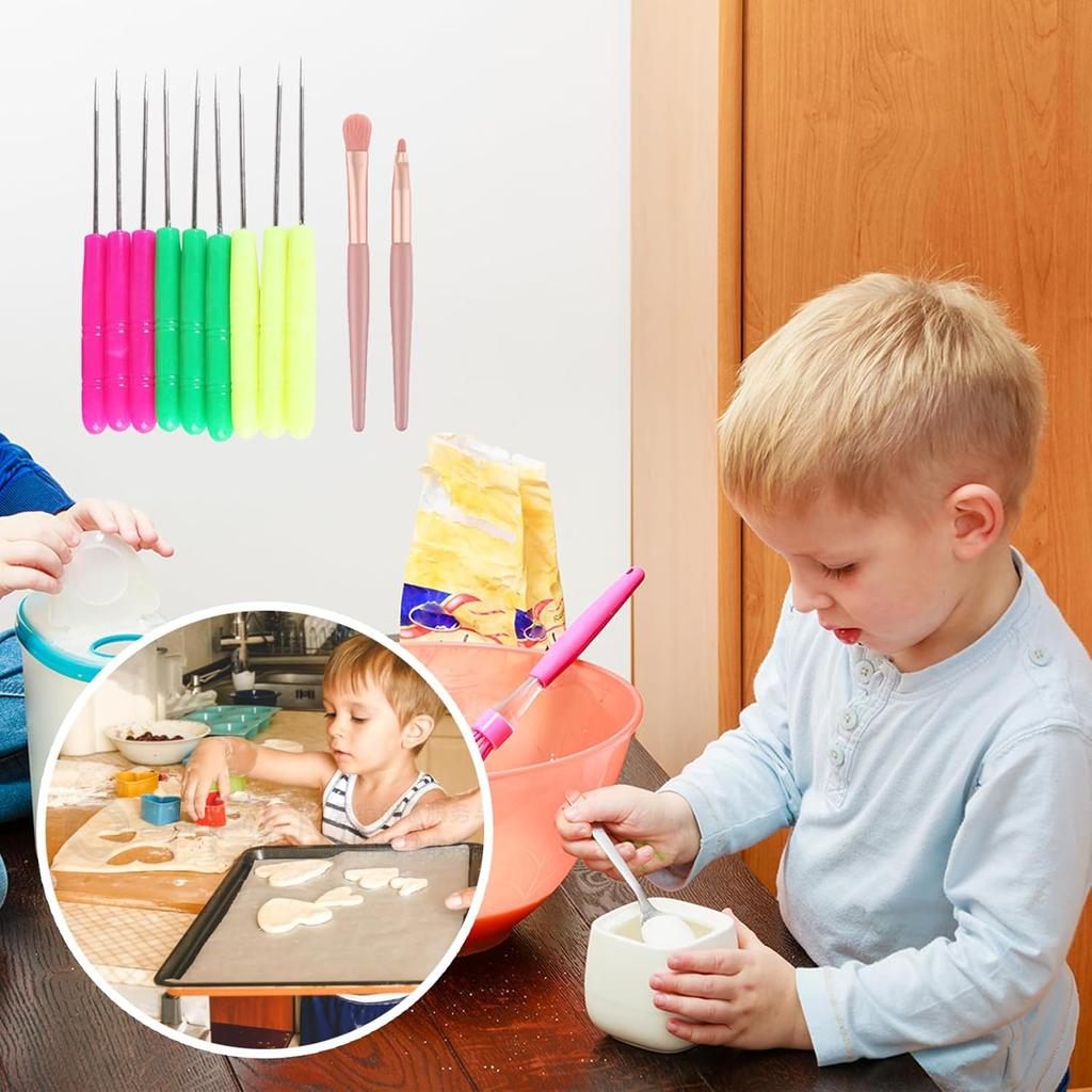 Cake Decorating Tool Set (15 Pcs),Cake Decorating Supplies Kit, Cookie Decorating Tools,Cookie Decoration Brushes Cookie Scriber Needles Sugar Stir