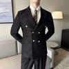 Breasted Men Peaked Lapel Slim Fit Groomsmen Wedding Fashion Jacket