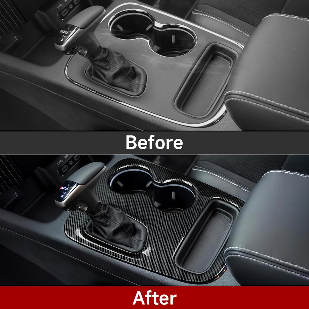 For Dodge Durango (2014-2020) Center Console Gear Shift Panel Cover Carbon Fiber Interior Sticker Car ABS Trim Accessories