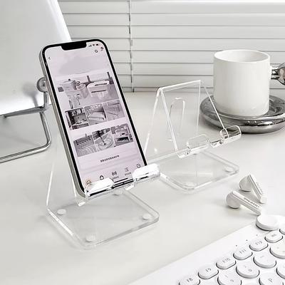 Acryl Transparenter Handyhalter, Verdickter Desktop-Halter für Zuhause und Büro, Kreatives Wohnheim-Accessoire, Robuste Kunststoffkonstruktion
