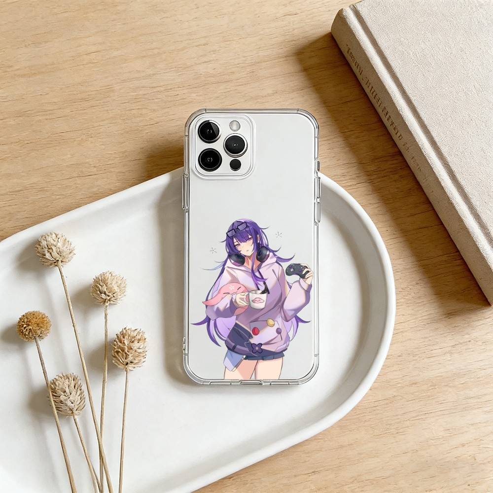 R-Raiden Shogun Genshin Phone Case For iPhone 17 16 15 14 13 12 11 Mini Pro Max Plus Transparent Cover
