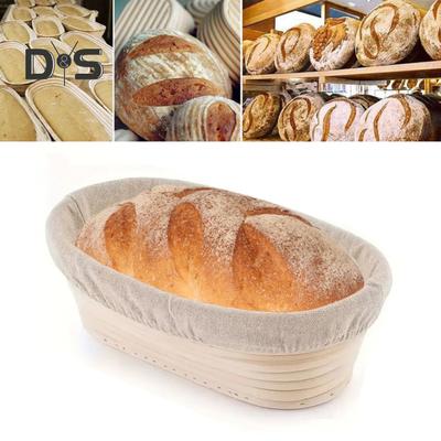 Brotgärkorb, handgewebter Rattan-Banneton zum Backen von Sauerteig, runder Aufbewahrungskorb im Spiraldesign mit Einsatz, Geschenk zur Brotherstellung