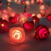 Yousheng LED Rose Flower String Light Realistic Looking Battery-Powered Valentine's Day LED String Lamp Hanging Decoration