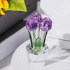Faux Crystal Tulip Figurine Collectible Clear Tulip Flower Ornament Glass Flower Bouquet Gifts for Valentine's Day Birthday Women Girlfriend Wife