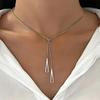 Fashion Resin Round Hollow Pendant Necklaces for Women Girls Vintage Long Rope Sweater Chain Necklaces Party Jewelry Accessories