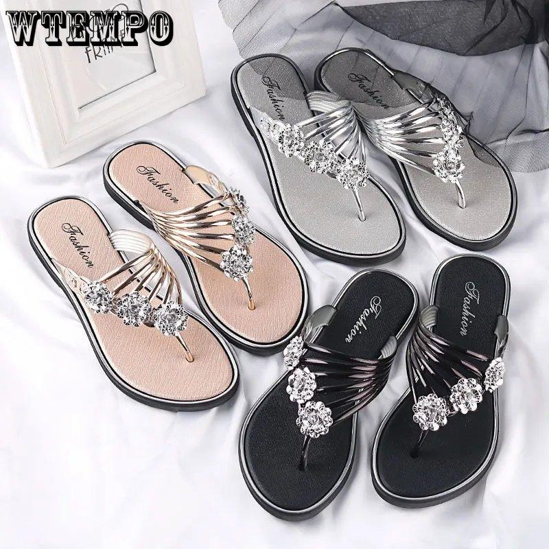 Sandalias Peep Toe para Mujer Zapatillas de Alta Calidad Antideslizantes Chanclas Cristal Femenino Verano Talla Grande Calzado Casual de Playa