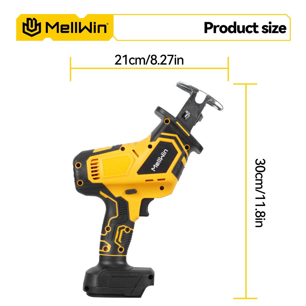 MELLWIN Brushless Electric Reciprocating Saw With 4Saw Blades Metal Wood Cordless Electric CutSaw Tool For Makita 18VBattery Pin