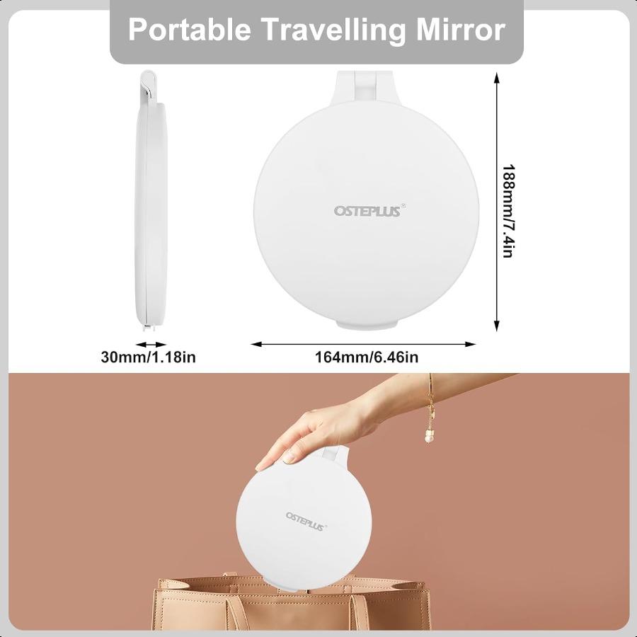 

Дорожное увеличительное зеркало с подсветкой 3 цветов 7 1X 10X Зеркало для макияжа для карманного путешествия Перезаряжаемое Портативное Двустороннее зеркало с United States