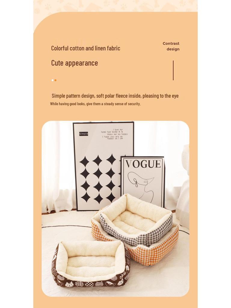 Ganzjahres-Warmes Hundebett für Kleine & Mittelgroße Hunde - Haustierkennel & Schlafplatz