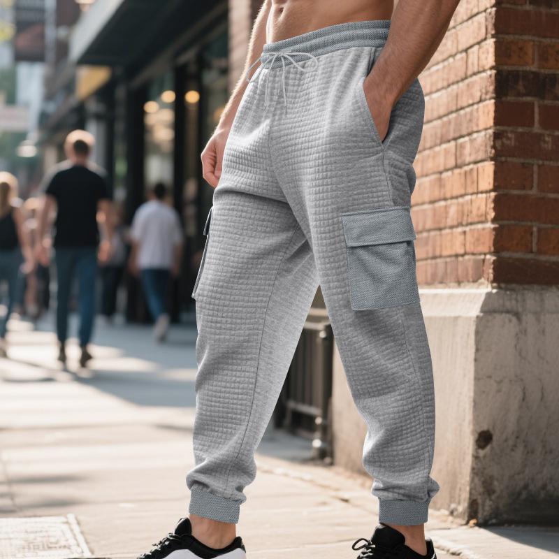Autumn Winter Men's Commuting Loose Casual Sports Jacquard Outdoor Workwear Casual Trousers