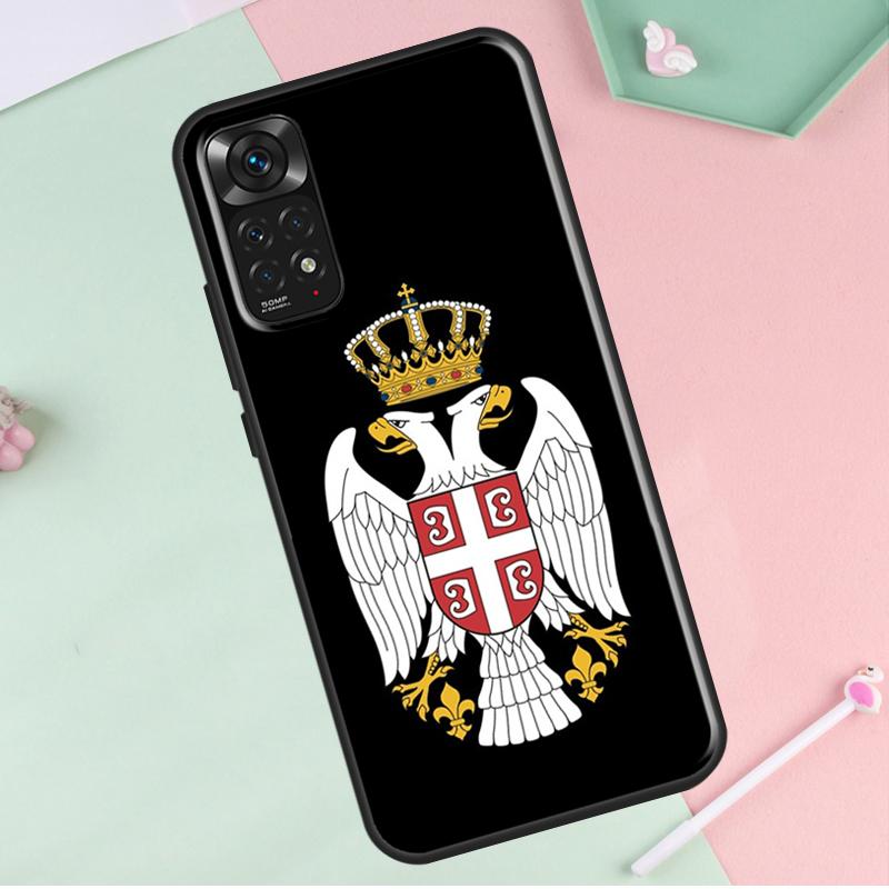 Srbská vlajka Kryt pro Redmi Note 12 Pro Plus pro Redmi Note 10 8 9 11 Pro 12S 11S 10S 9S 9C 10C 12C Pouzdro