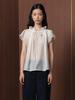 GANISONG Pure Glossy Ribbon Blouse_White