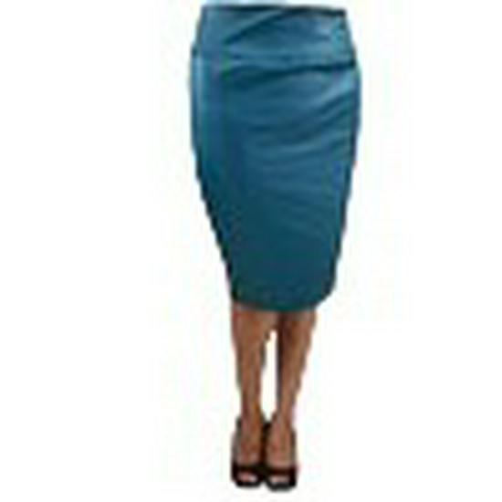 Style Européen & Américain Sexy PU Cuir Faux Taille Haute Longueur Genou Fente Jupe Midi