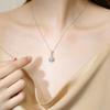 Sterling Silver Moissanite Flower Clavicle Necklace - Elsa Princess Pendant for Women