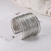 Multi Layer Hollow Wire Open Cuff Bracelet Adjustable Wide Band Bangle Fashion Jewelry Accessory for Women and Men