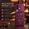 Burgundy Color Magnetic Phone Case for Realme 16 15 15T 14 13 12 11 Pro Plus C85 C83 C100 C100i  Large Window Shockproof Raised case