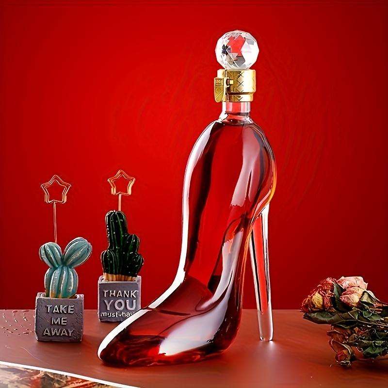 1pcs Glass High Heel Shaped Wine Bottle Glass Wine Container Special Shaped Decanter Whiskey Glass Bottle Alcohol Bottle Whiskey Container Wine Set Ac