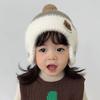 Baby Wool Hat Cute Bear Ear Protection Hat Children Winter Thickened Warm Knitted Korean Version Of The Baby Hat